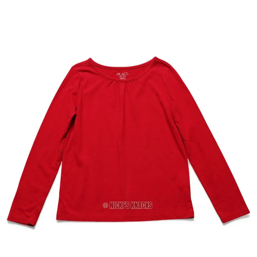 4/$20 - The Children's Place Girls Long Sleeve Red T-Shirt Size M 7/8